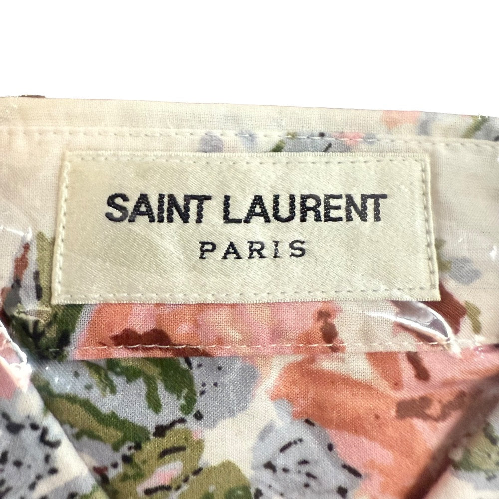 Saint Laurent Paris Flower Print Long Sleeve Shirt