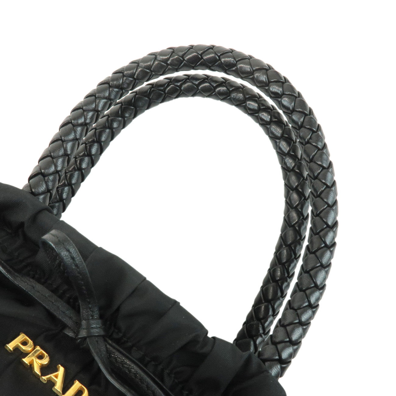 PRADA Nylon Leather Ribbon 2Way Hand Bag Shoulder Bag Black BN1631 d