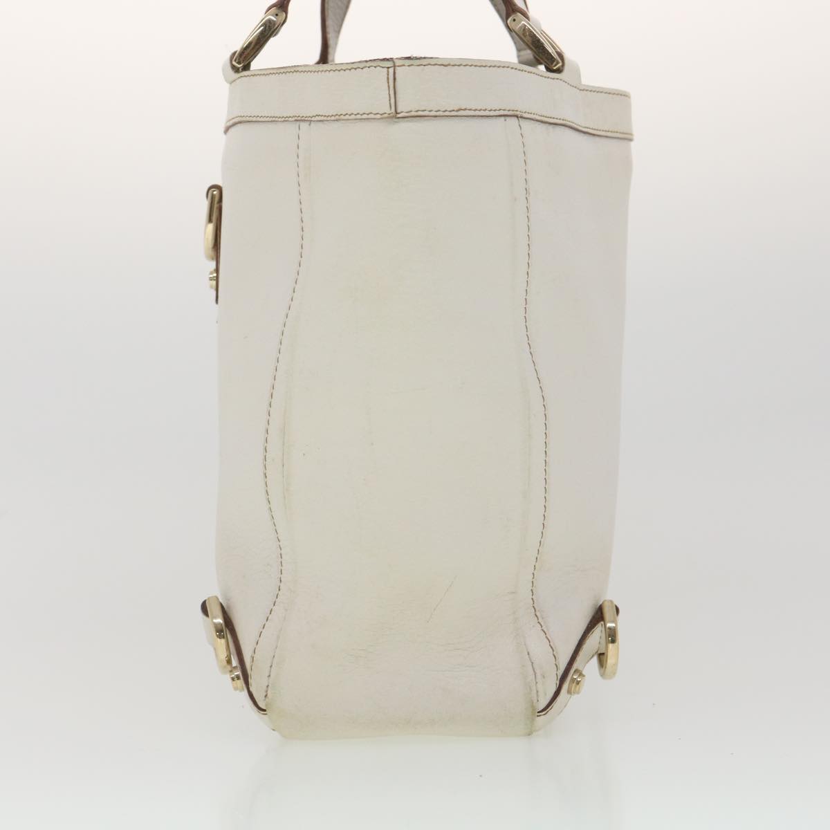 GUCCI Shoulder Bag Leather White 130739 38678