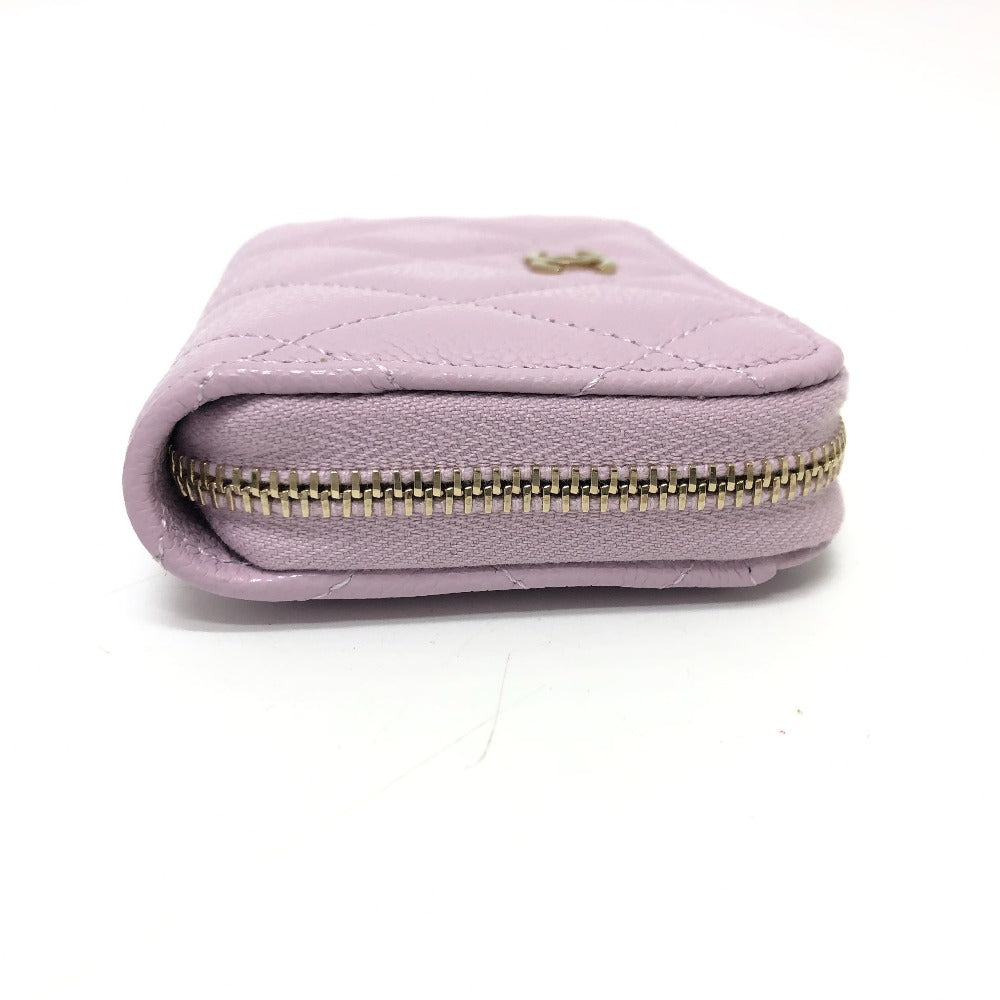 CHANEL Coin case AP0216 Caviar skin purple COCO Mark Matelasse Classic Zip Women d