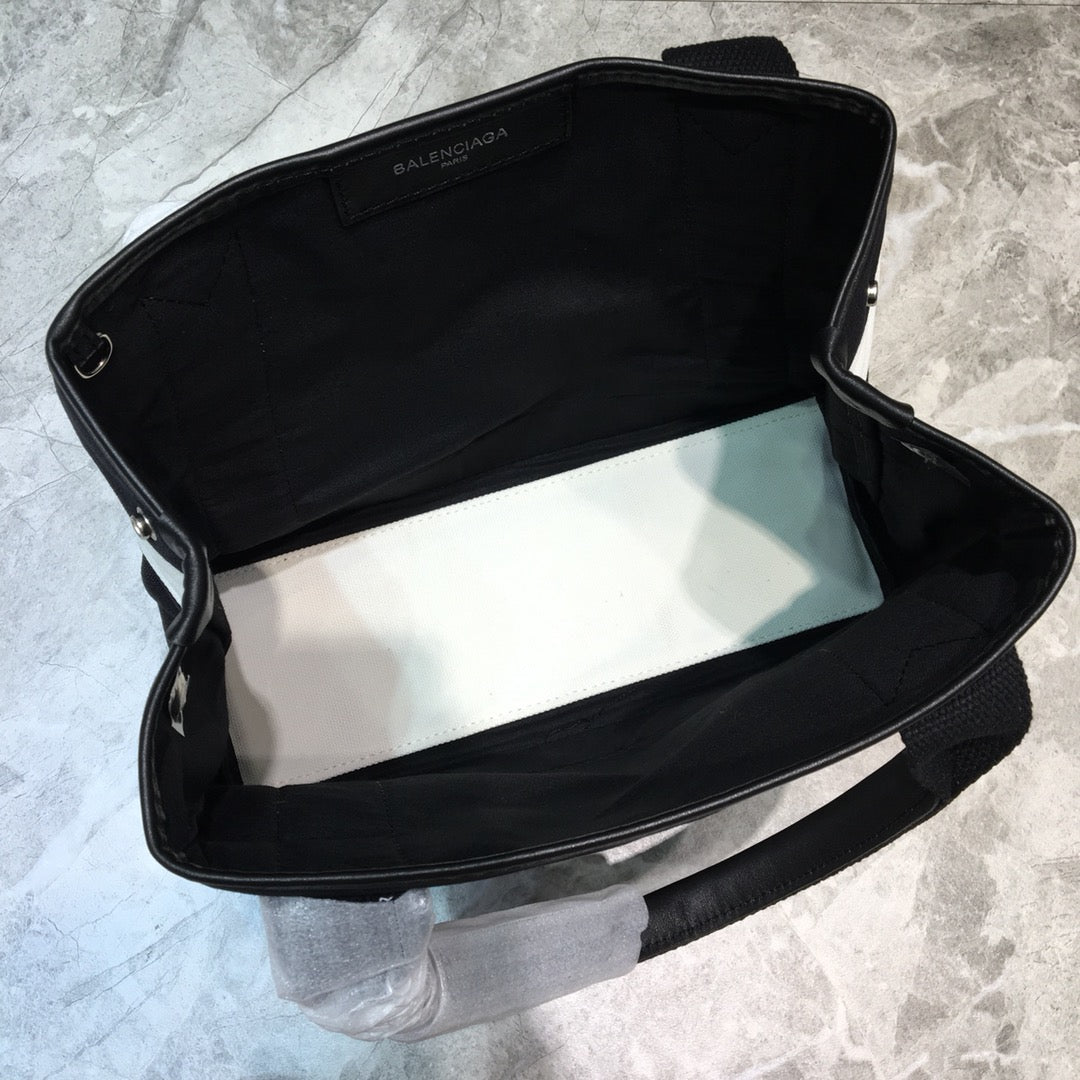 Top Quality Navy XS Tote Bag In Black And White, For Women, Bags 12.6in/32cm