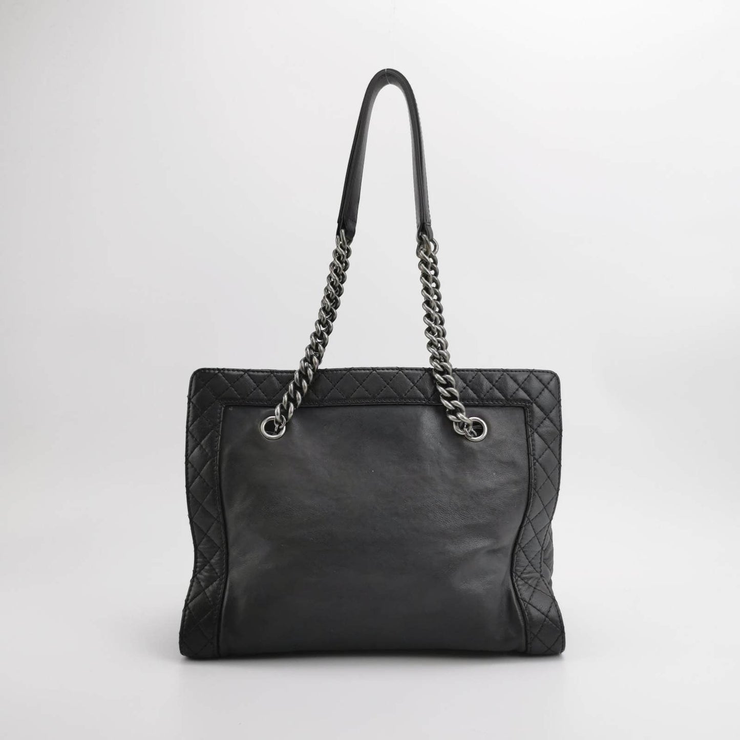 Chanel Boy Reverso Shopping Tote Calfskin Leather Black