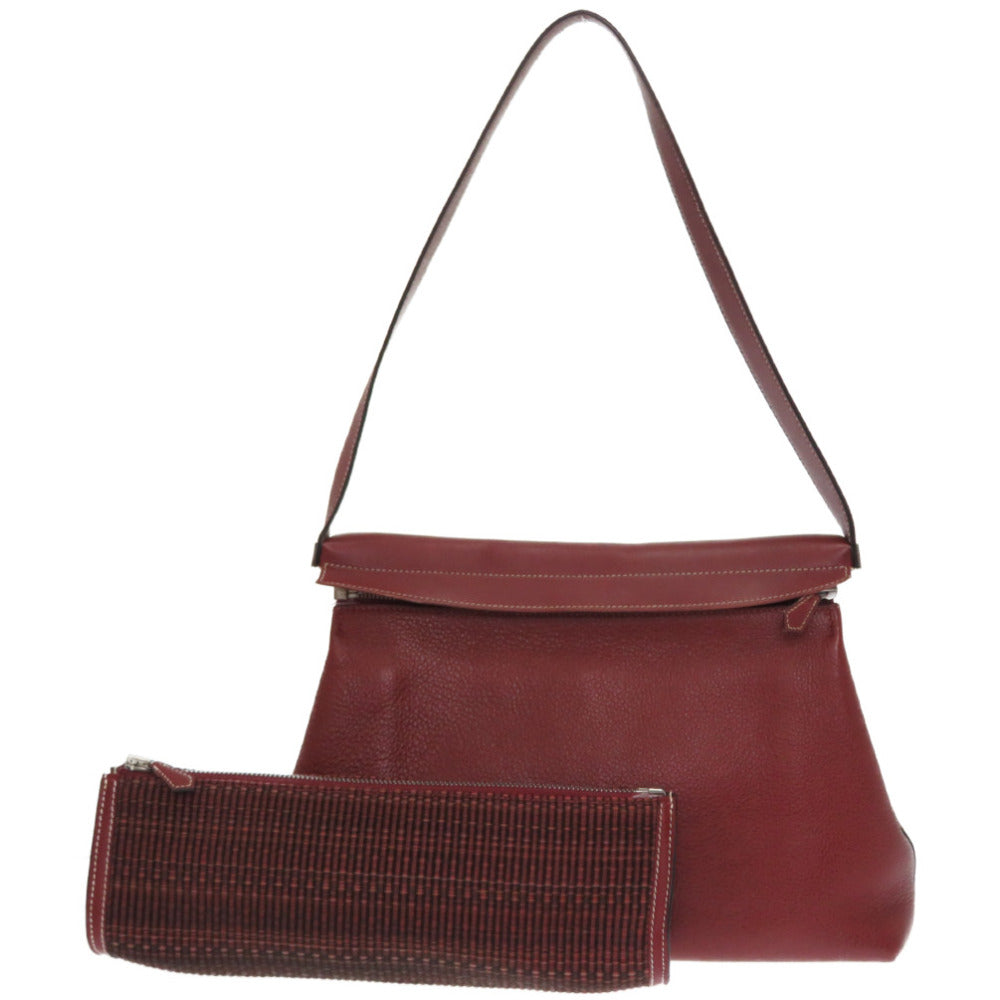 HERMES Shoulder Bag Buffle, Crinolan Rouge ash Yo bag Women d