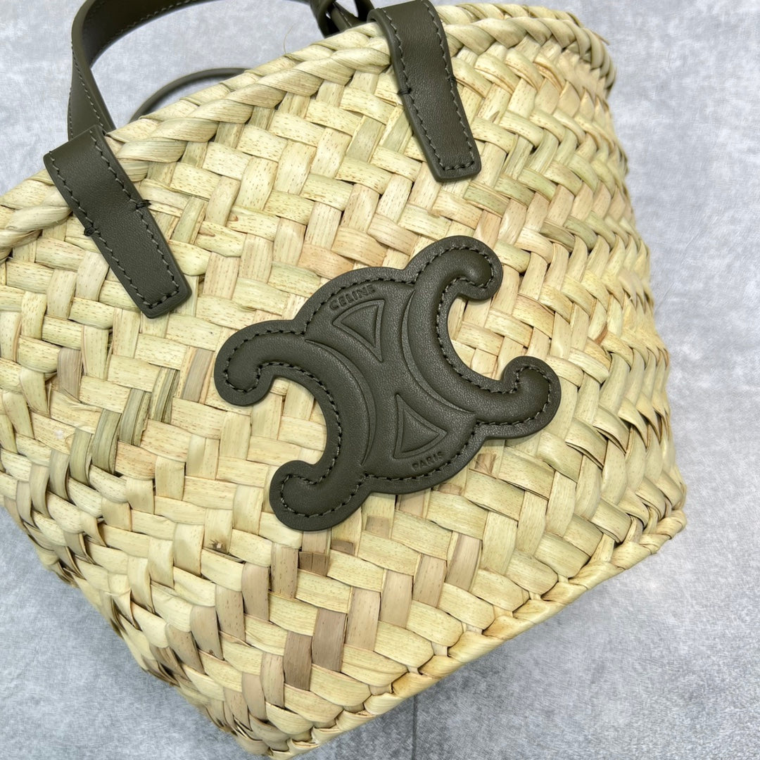 Top Quality Teen Triomphe Classic Pannier Tote Dark Green For Women 8in/20cm