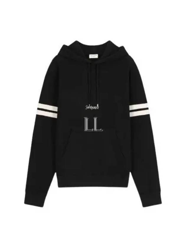 Luxury Saint Laurent Trending 2025 Embroidered Logo Hoodie Black
