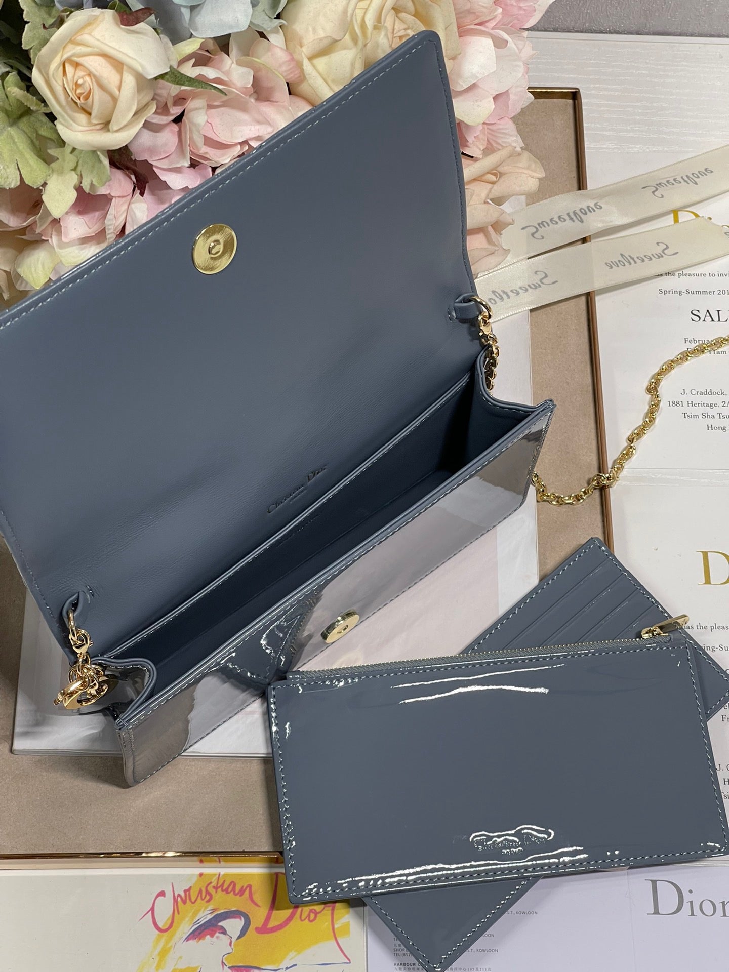 Top Quality Lady Pouch Smoky blue, For Women, Womens Handbags 8.5in/21.5cm CD