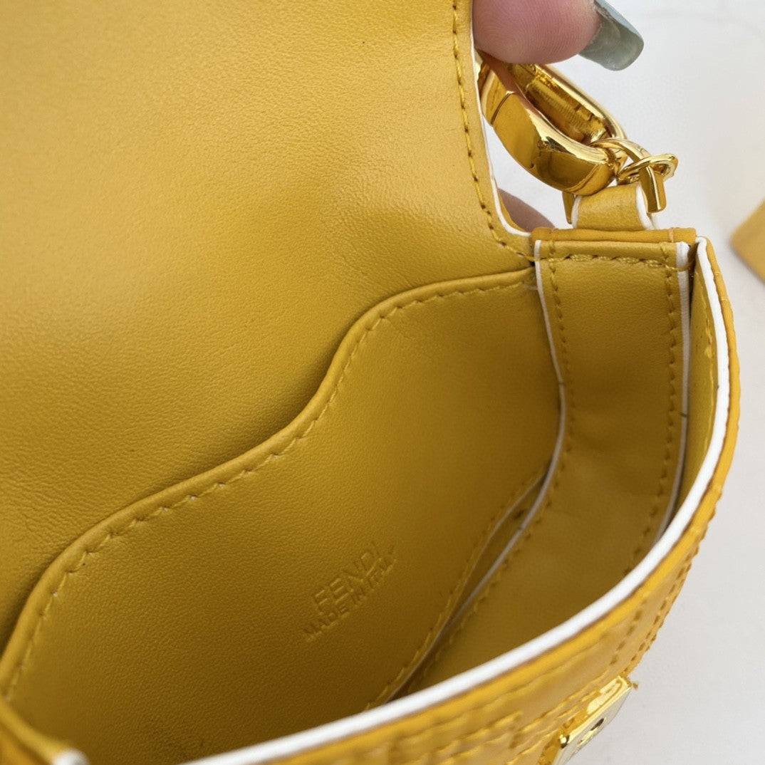 Top QualityTop Quality Nano Baguette Maxi Handle Yellow and White Bag For Woman 6.5cm/2.5in