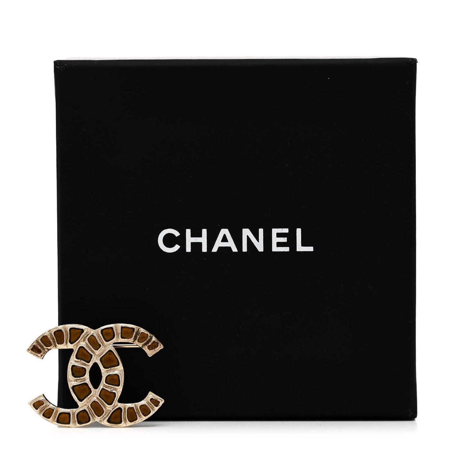 Chanel Resin Along The Nile CC Brooch Gold Orange