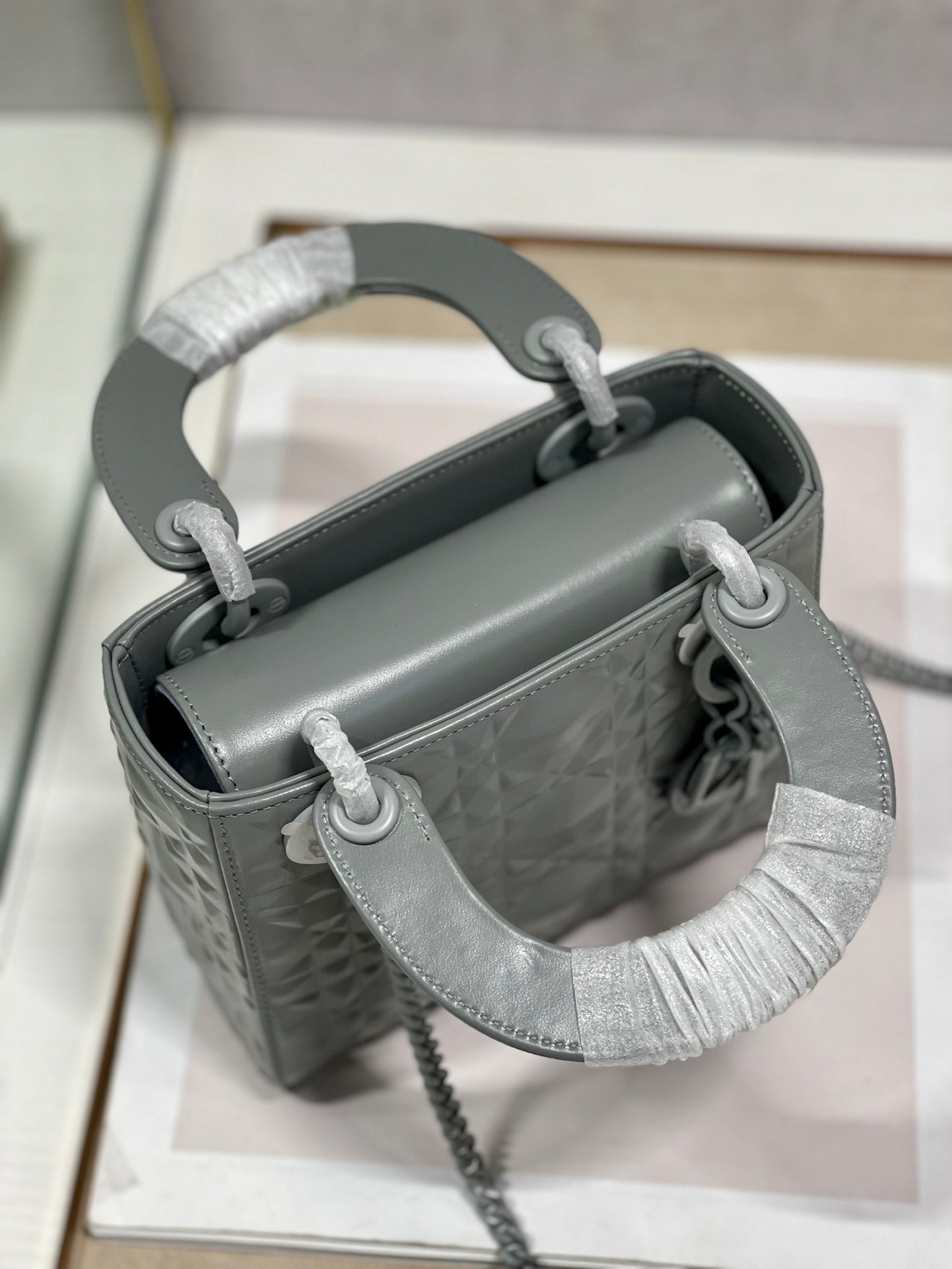 Top Quality Mini Lady Bag, Dark Grey, For Women Womens Handbags, Crossbody Bags, 17cm CD