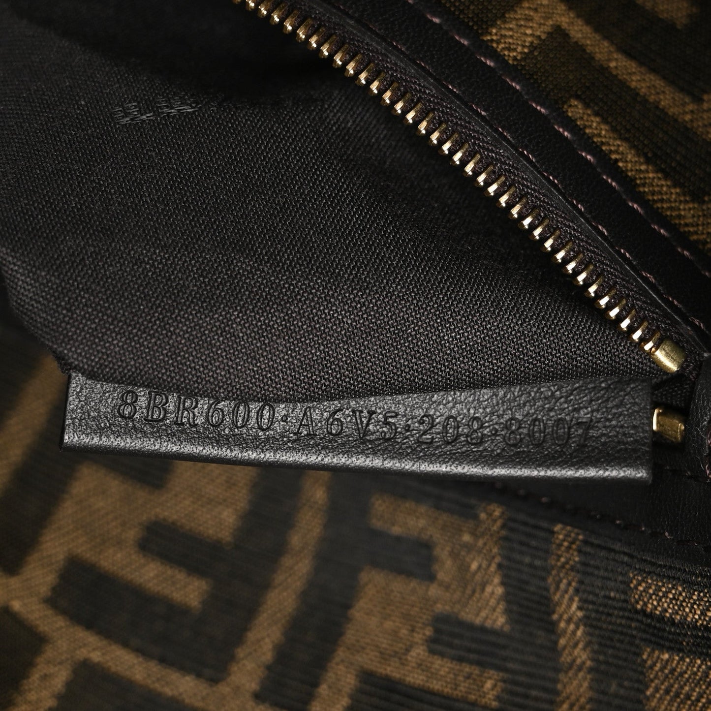 Fendi Fabric Jacquard FF 1974 Medium Baguette Tobacco Moro Black
