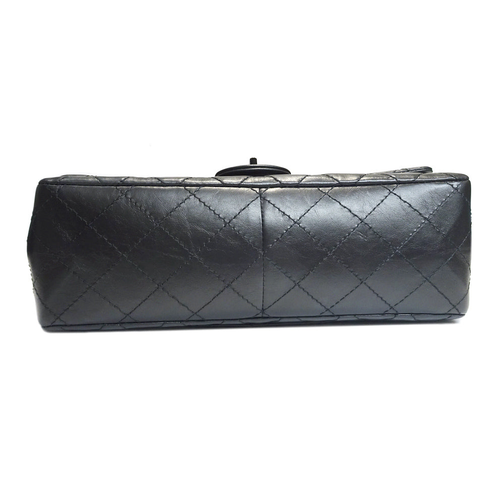 CHANEL 2.55 Handbag W Flap Matrasse A37587 Chain Sder Eddy S Black G