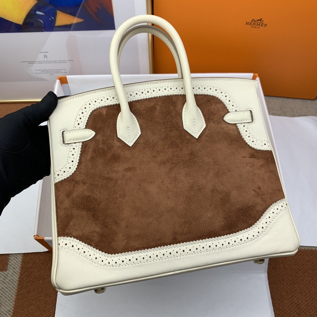 Top Quality Birkin Nata Swift Bi Color For Women Gold Toned Hardware 10in/25cm