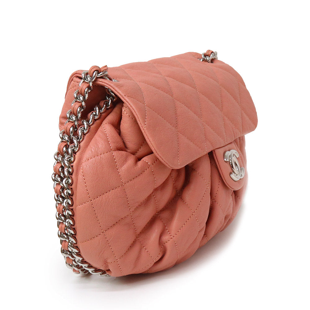 Chanel Matelasse Chain Around Crossbody Lambskin Leather Pink
