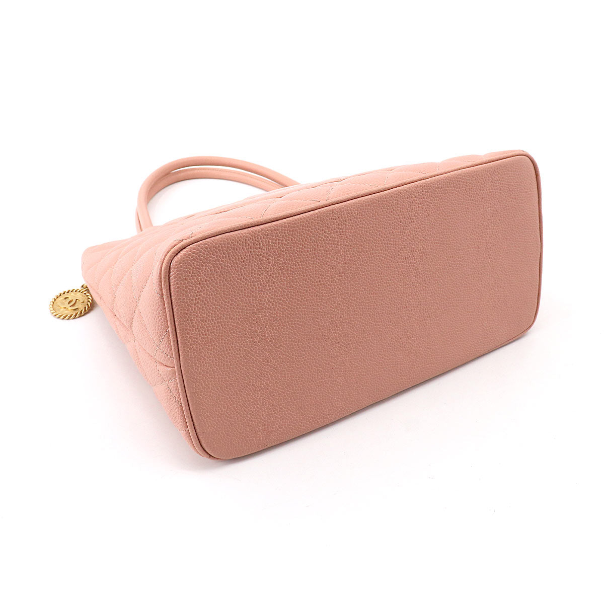 Chanel Reissue Tote Bag Caviar Skin Leather Pink Gold Metal Fittings