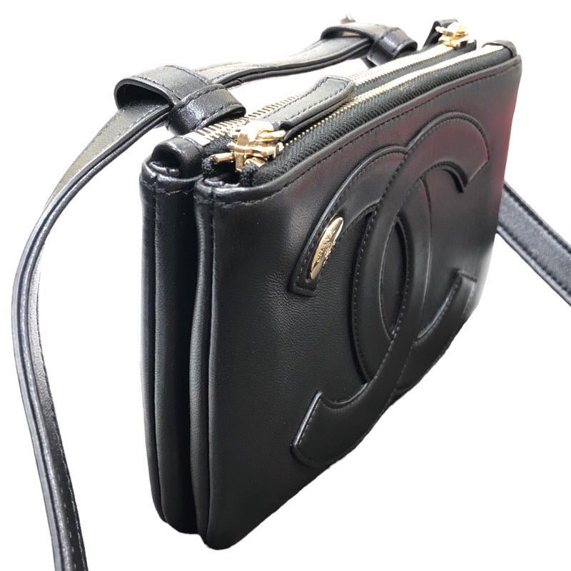 Chanel Waist Bag GD Metal Fittings Lambskin Black