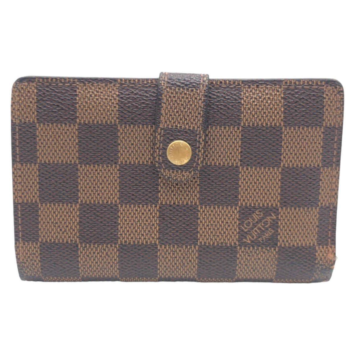 LOUIS VUITTON Bifold Wallet N61664 PVC Brown Gold Metal Purse Folding Wallet Compact Wallet Damier Portonet Bie Vienova Women d