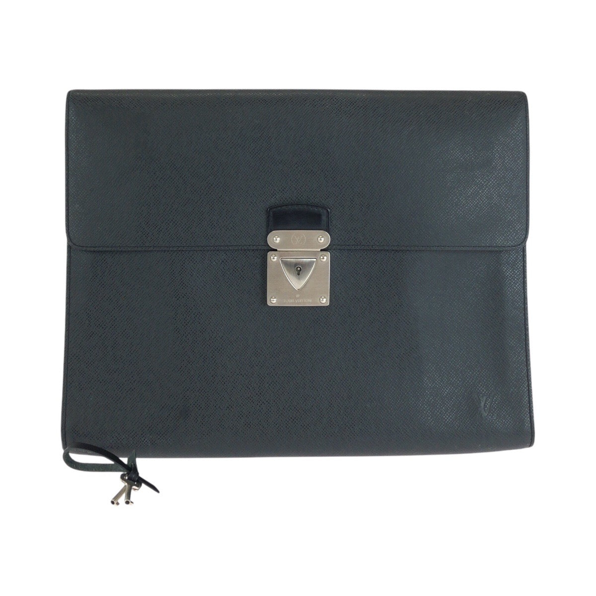 LOUIS VUITTON Business bag M31062 leather Ardoise Black SilverMetal Business bag briefcase Taiga Minuto mens d