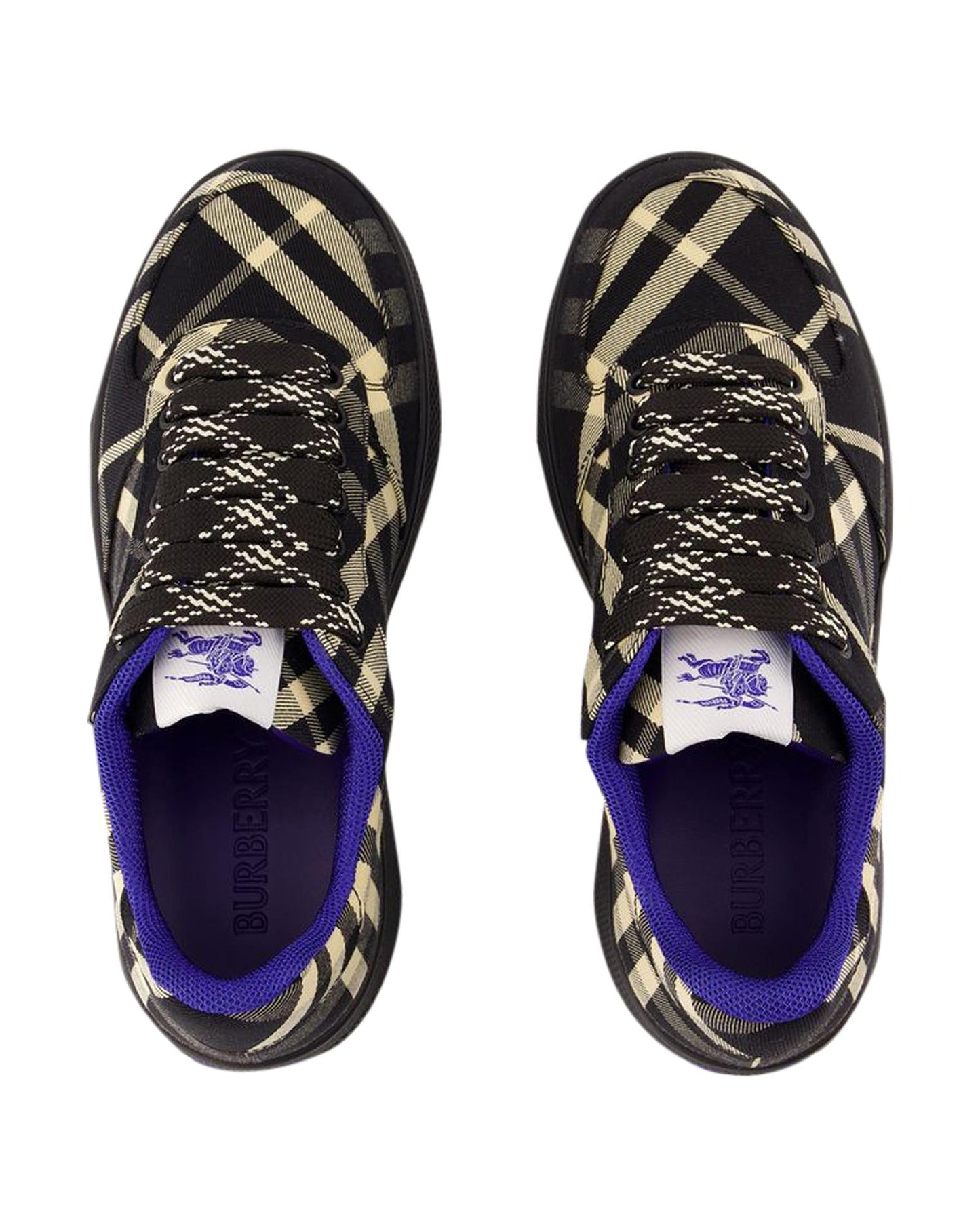 Burberry Plaid Pattern Sneakers Women Black | Black