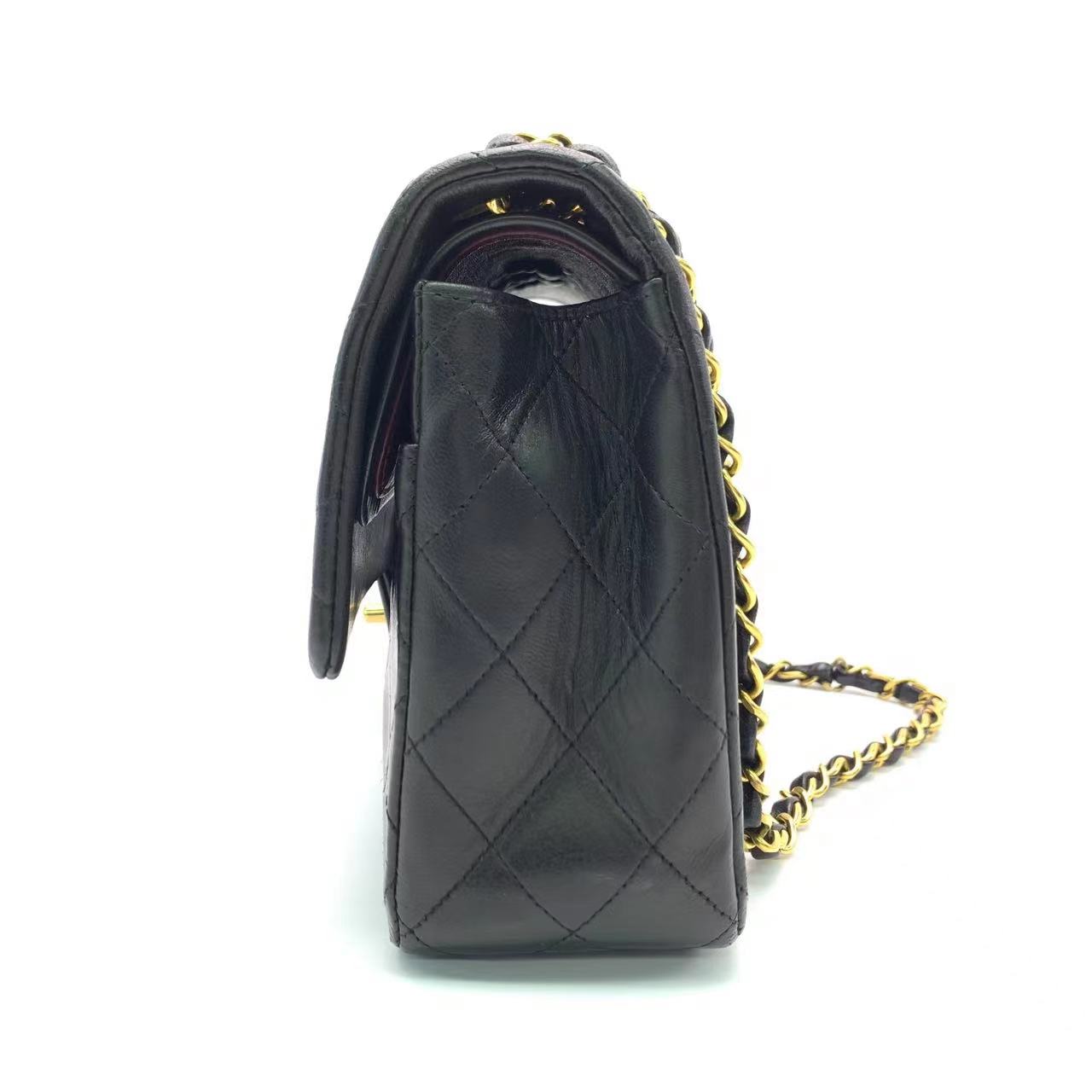 Chanel Classic Flap Black Lambskin Leather with 24k Gold Hardware