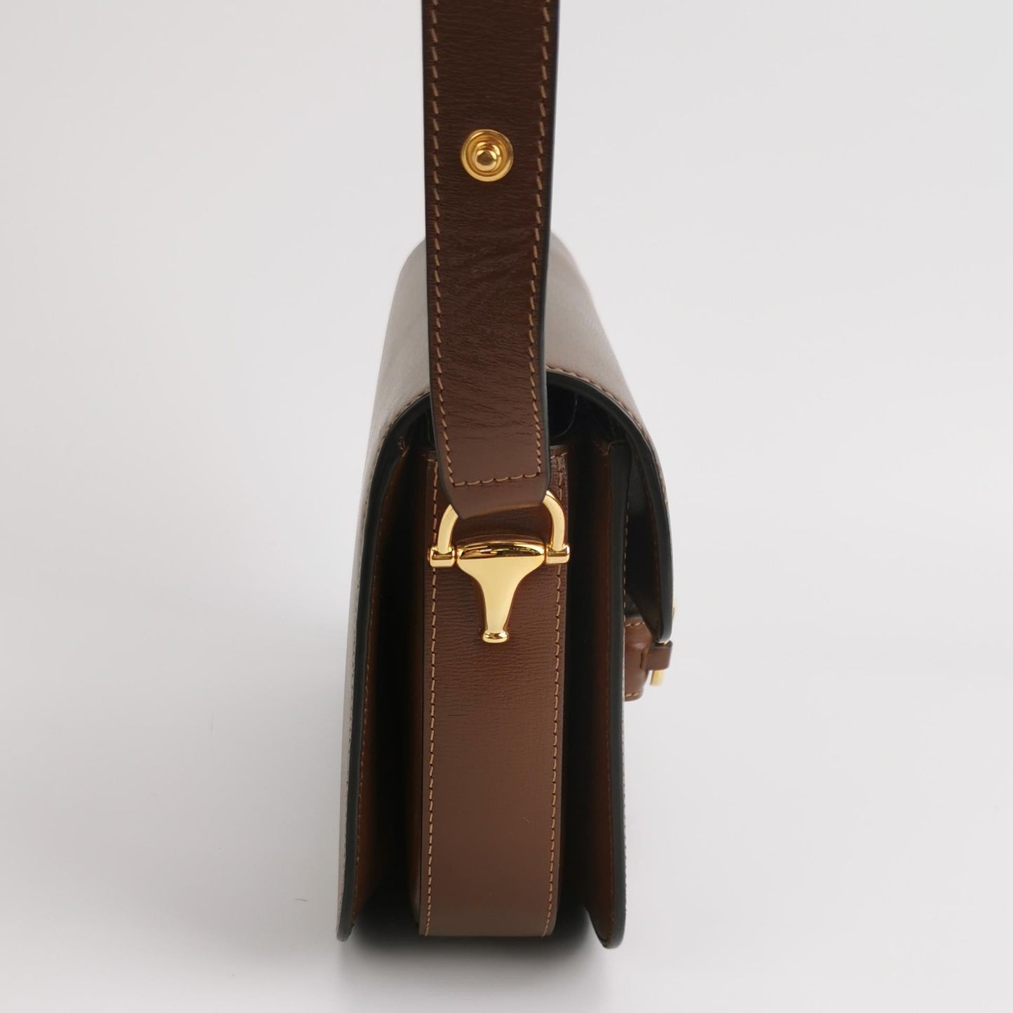 Gucci 1955 Horsebit Shoulder Bag Caramel Brown Small Leather