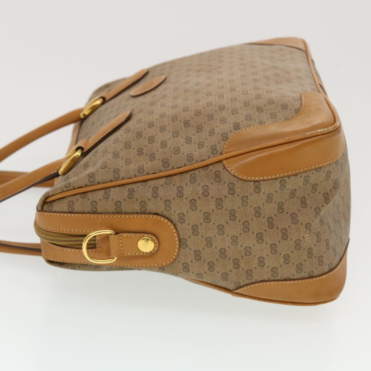 GUCCI Micro GG Canvas Hand Bag PVC Leather Beige 002.104.0033 43224
