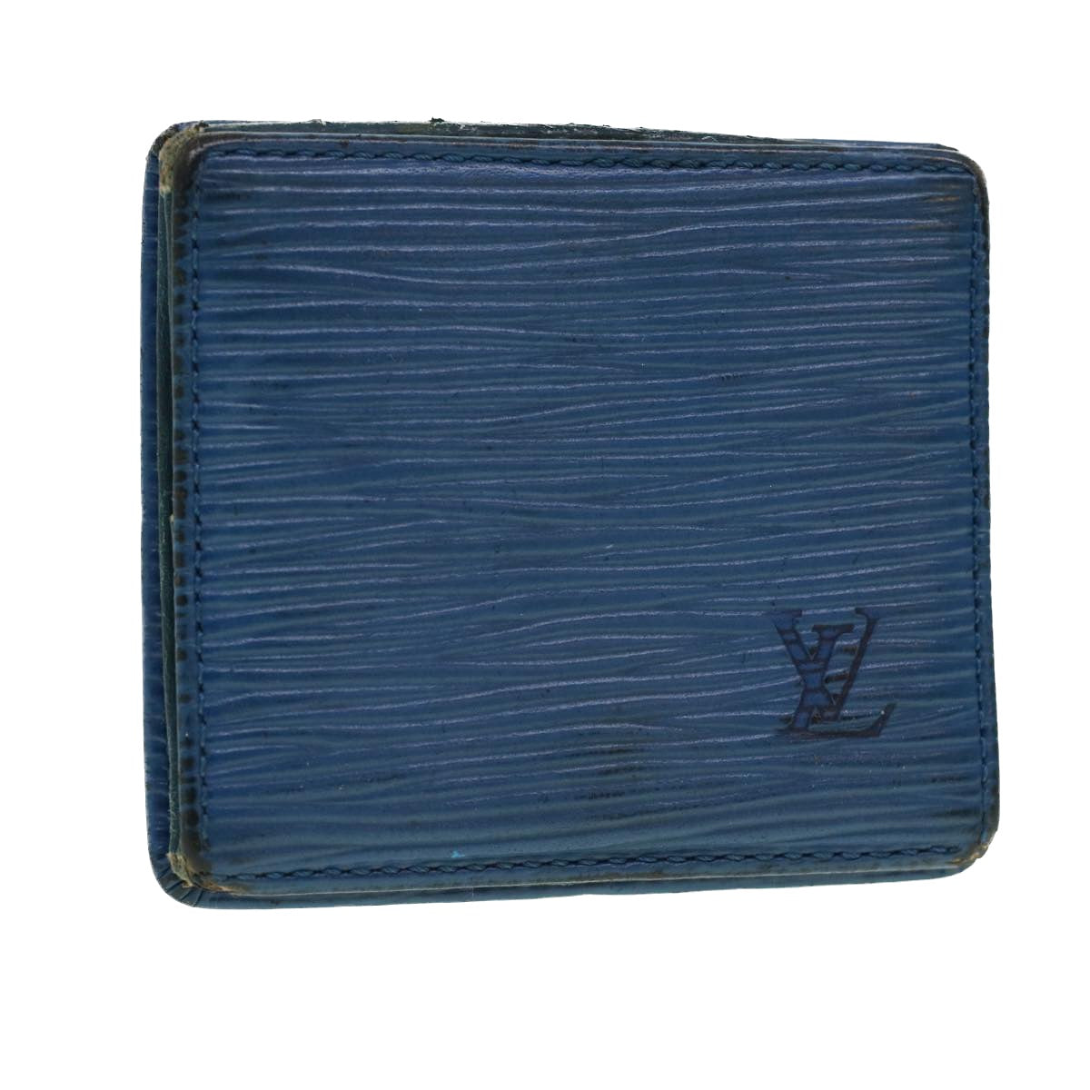 LOUIS VUITTON Epi Porte Monnaie Boite Coin Purse Blue M63695 LV 43541