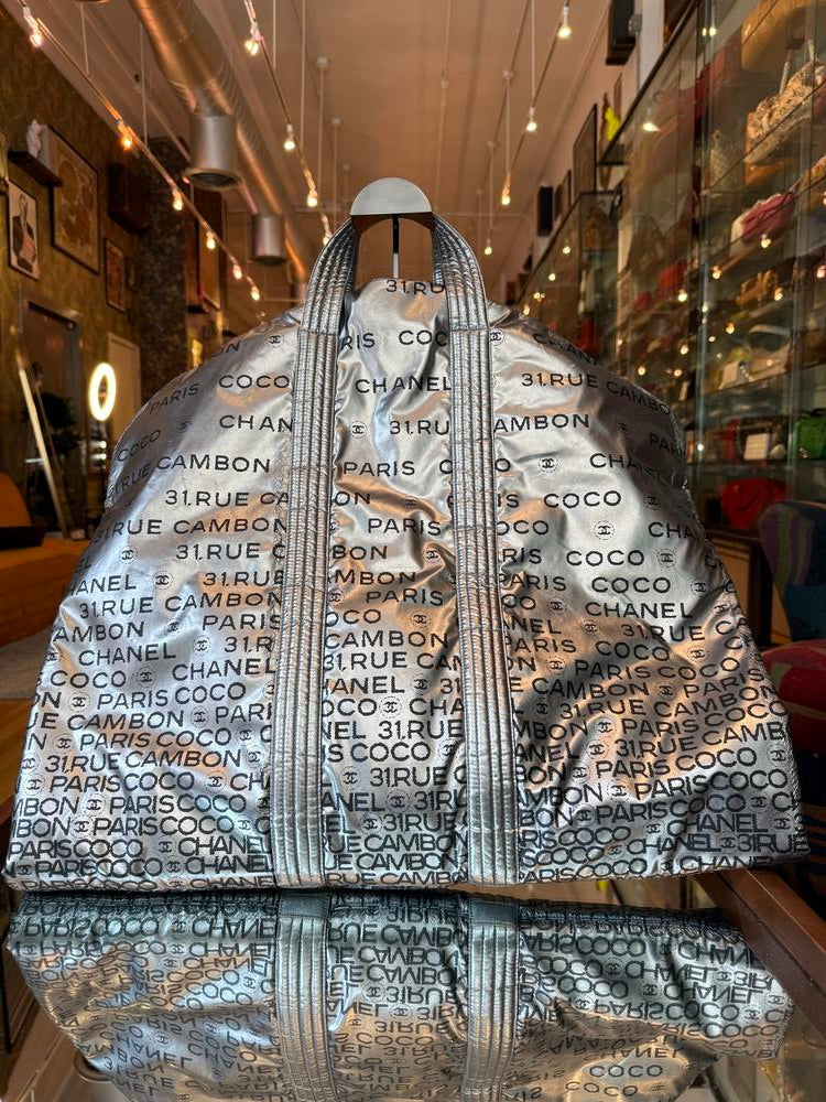 Chanel Y2K Rue Cambon Garment Bag Cover Silver