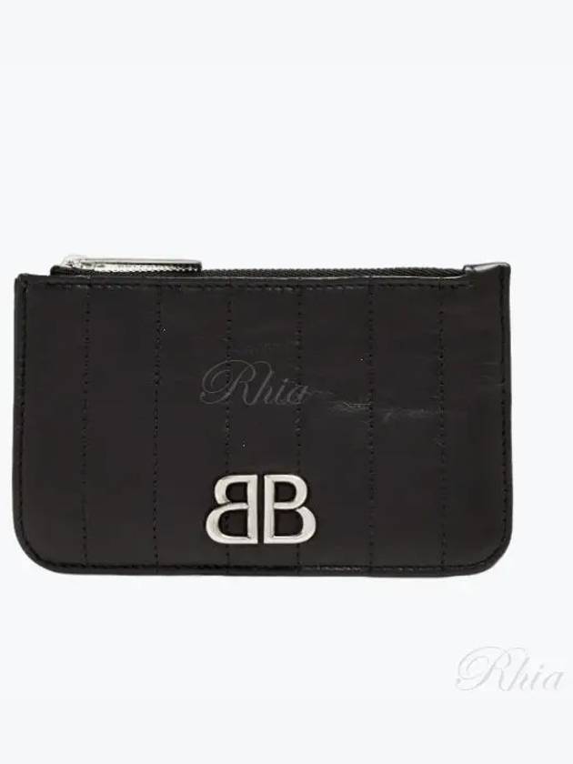Luxury Balenciaga Trending 2025 Monaco Long Coin Card Wallet Black