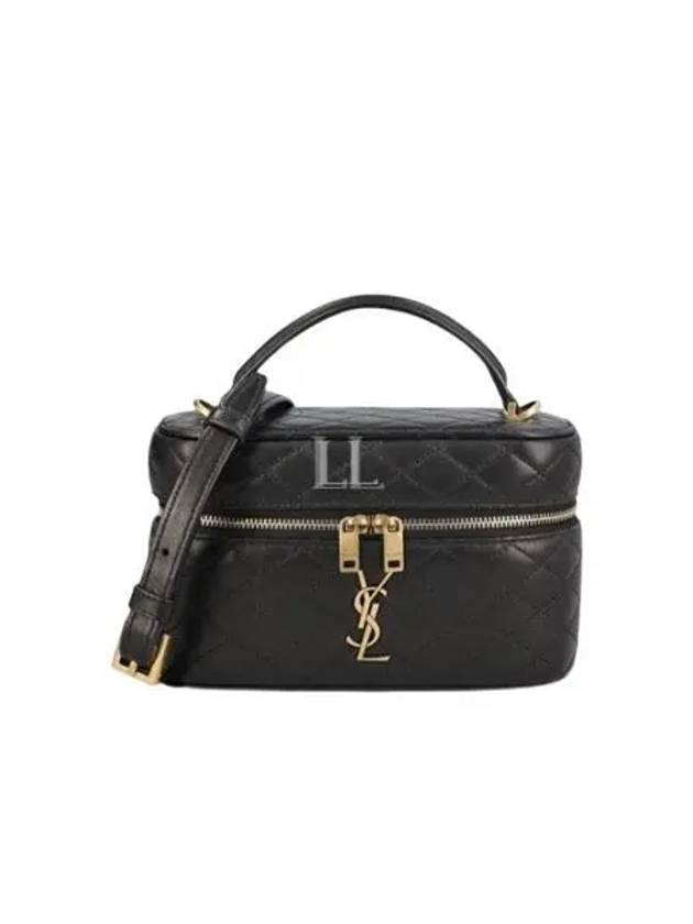 Luxury Saint Laurent Trending 2025 Gaby Mini Vanity Lambskin Tote Bag Black