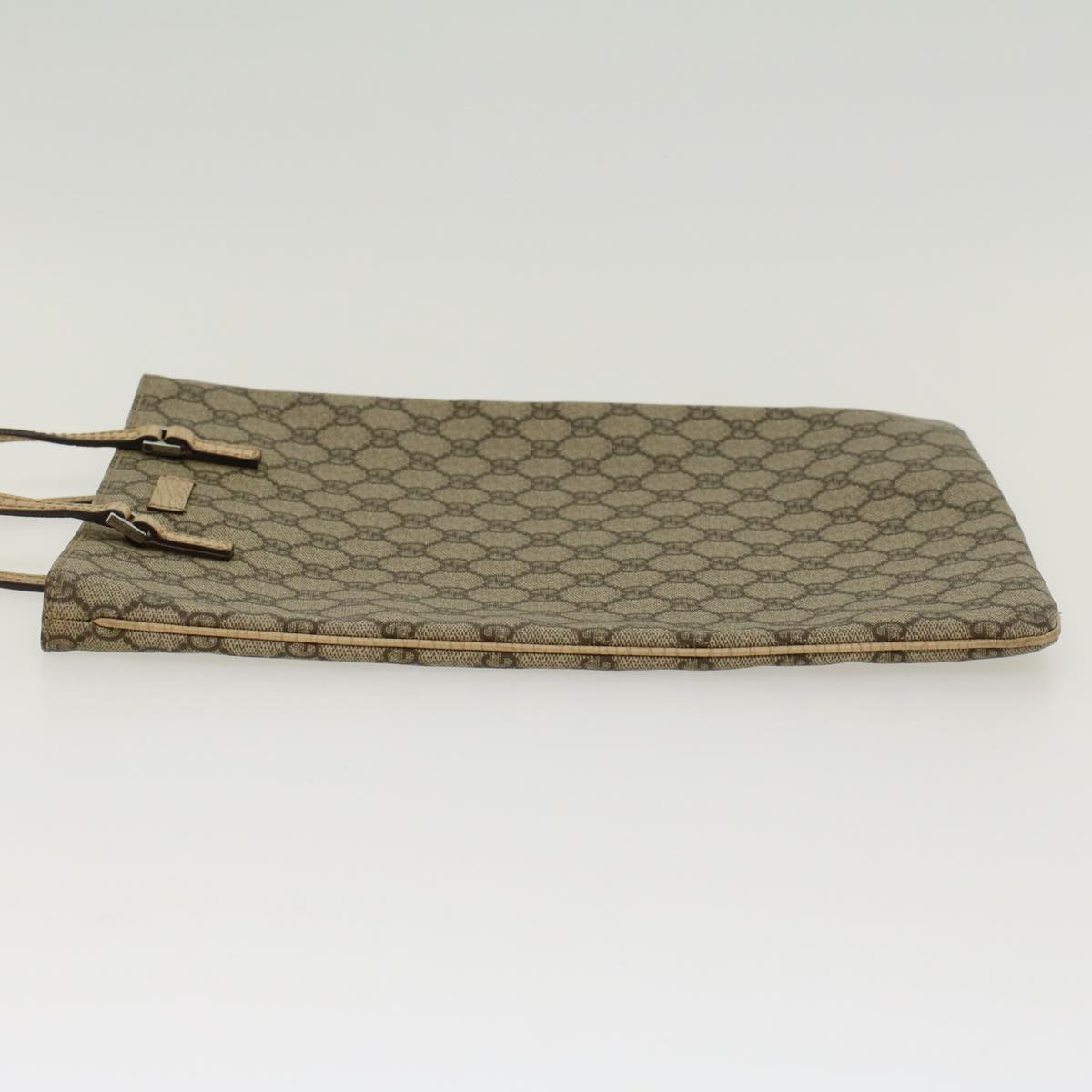 Gucci GG Canvas Hand Bag PVC Leather Beige 117551 45849