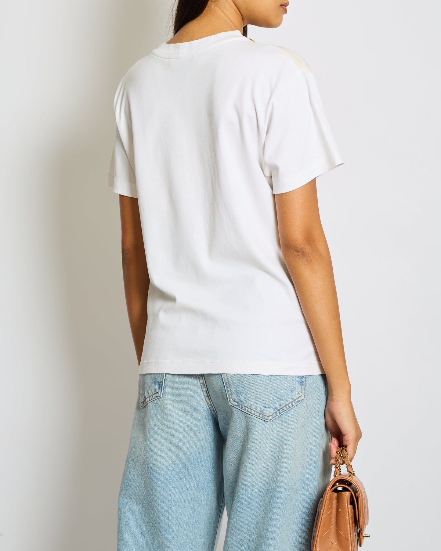 Louis Vuitton Cream Charms T-Shirt with Printed Bags Motif and Chain Detail Size S (UK 8)