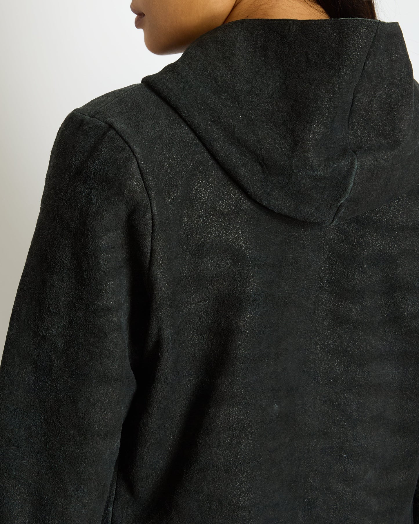 Chrome Hearts WomenÕs Lambskin Leather Hooded Jacket with Buttons Size M (UK 8)
