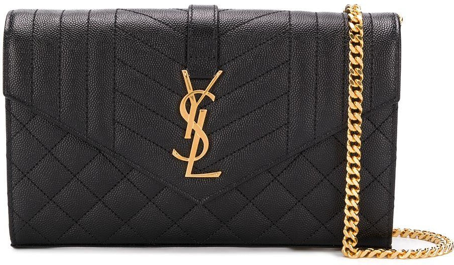 Luxury Saint Laurent Trending 2025 Women's Monogram Chained Wallet in Nero/Nero/ Nero | 620280BOW911000