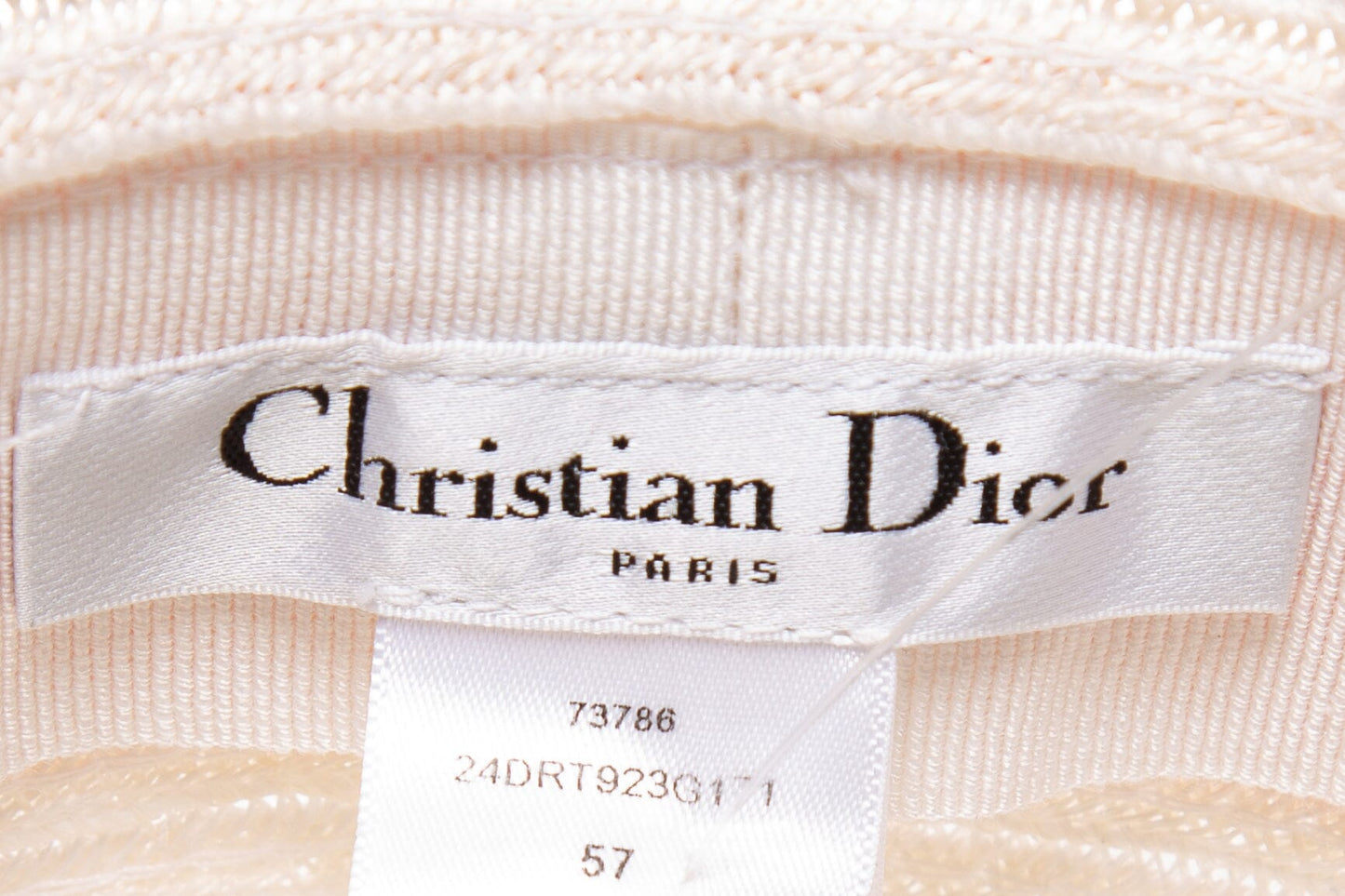 Christian Dior Ivory Straw Dioresort Hat SZ 57