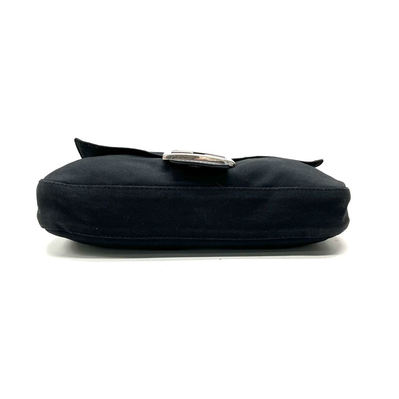 FENDI Baguette Black Cloth Silver Hardware