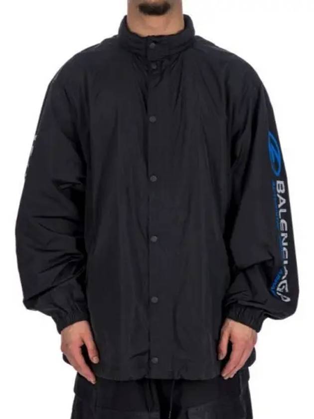Luxury Balenciaga Trending 2025 Logo Nylon Windbreaker Black