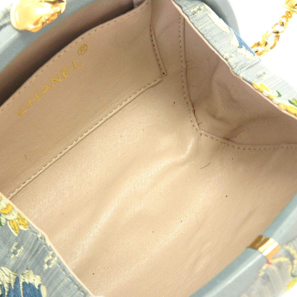 CHANEL Clutch bag canvas blue Matelasse Fringe COCO Mark Women