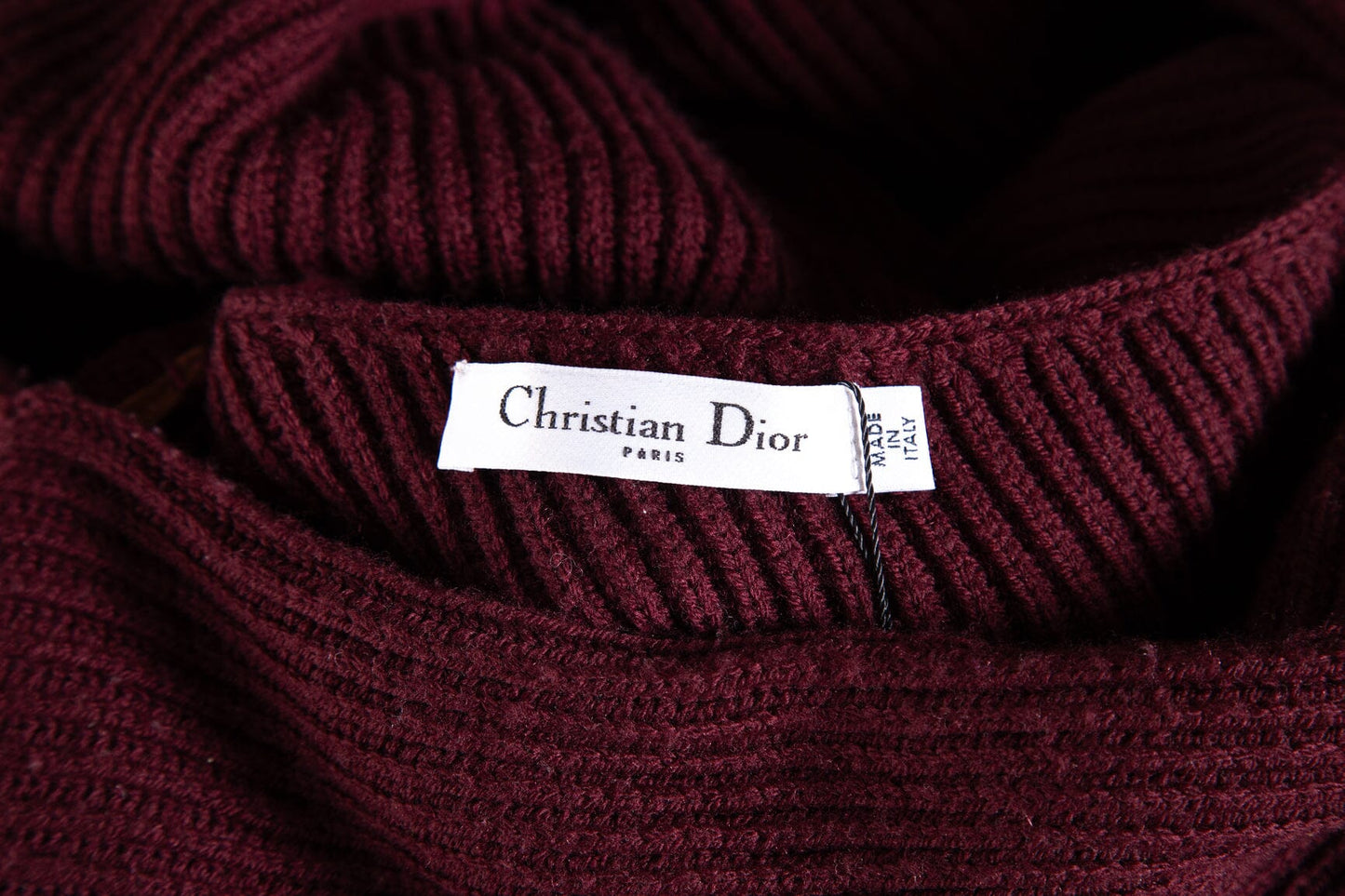 Christian Dior Maroon Off the Shoulder Sweater SZ 10