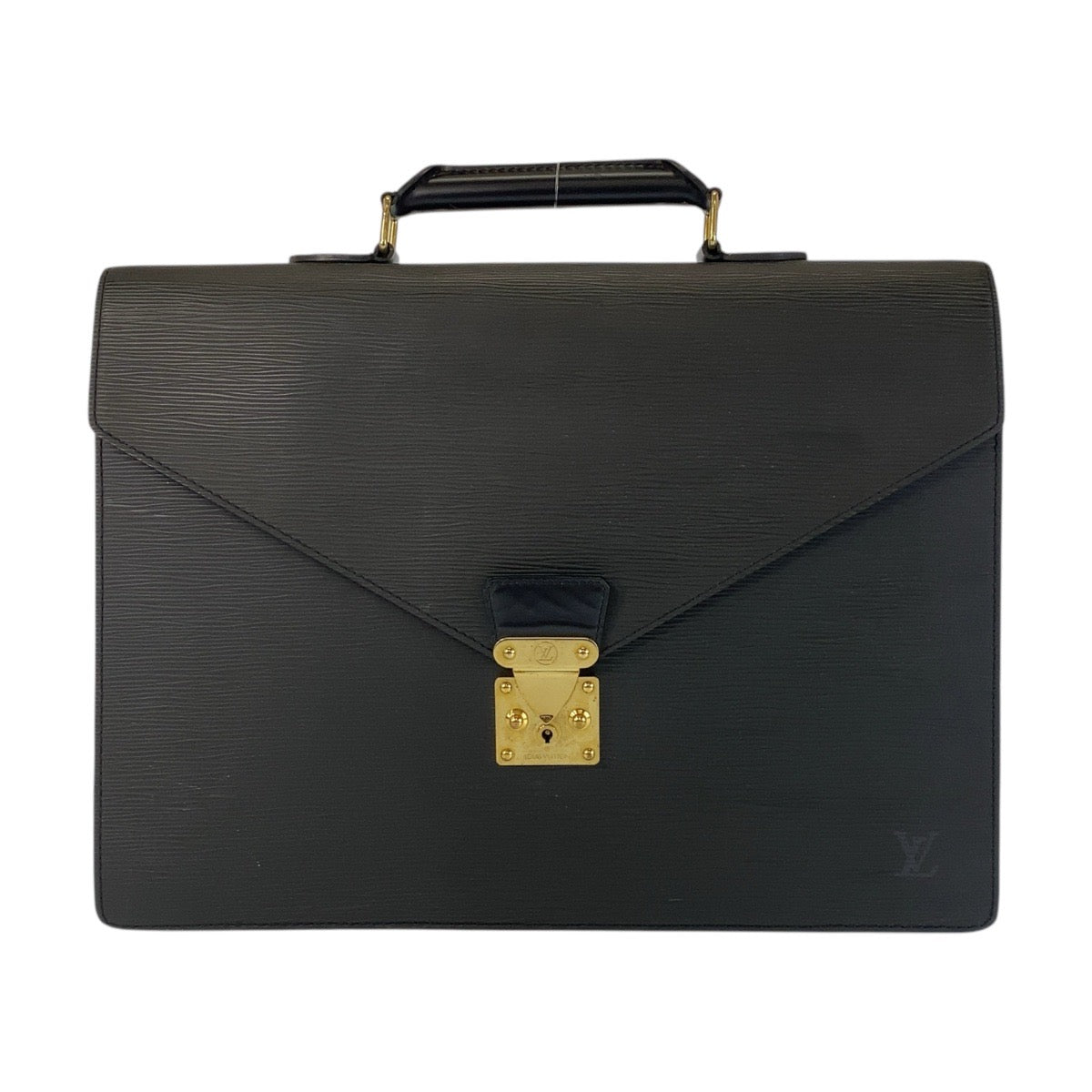 LOUIS VUITTON Business bag M54422 leather Black GoldMetal Business bag briefcase Epi Serviet Conseiller mens d