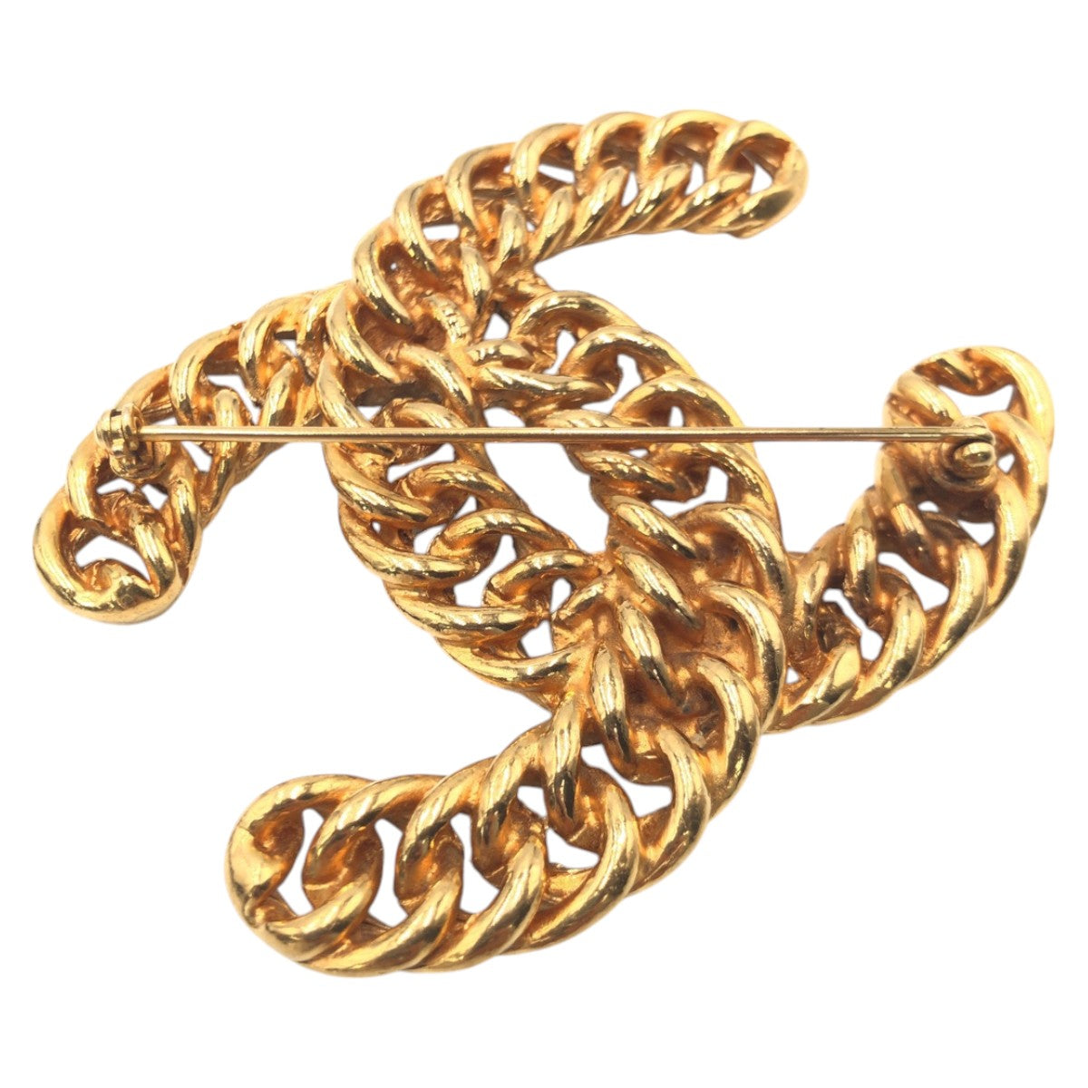 Chanel Metal Big Chain Coco Mark Brooch