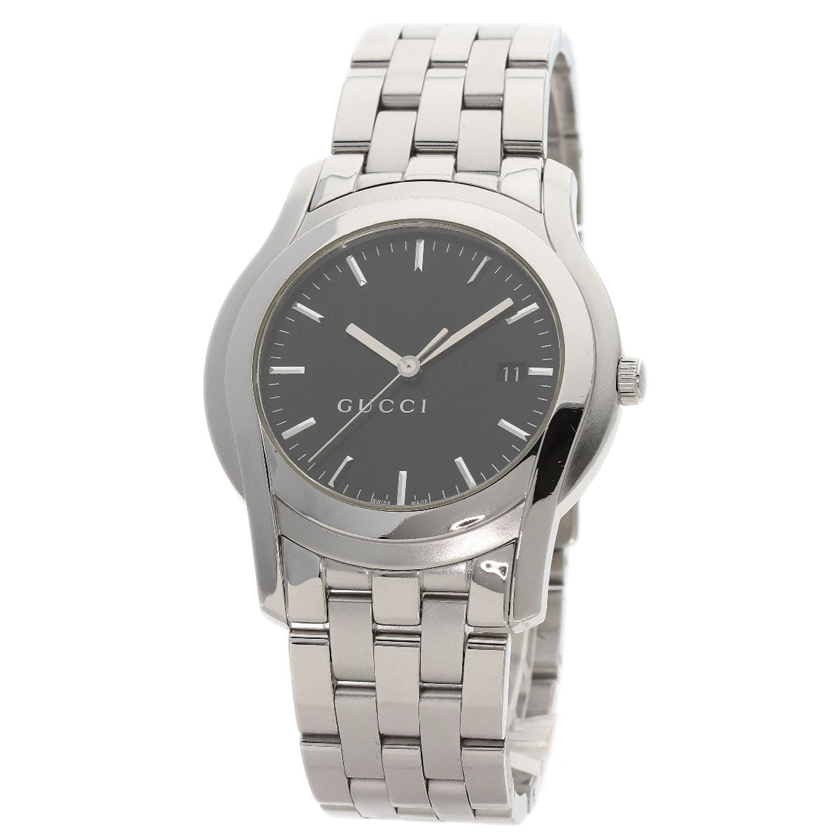 GUCCI Watches Quartz Stainless Steel , Stainless Steel Silver 5500XL black dial mens d