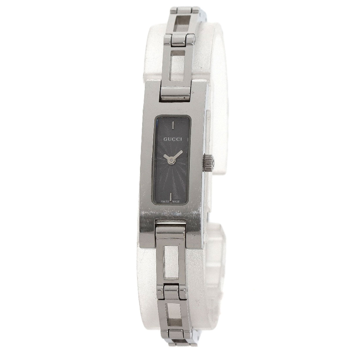 GUCCI Watches Quartz 3900L Stainless Steel , Stainless Steel Silver Square face gray dial Women d