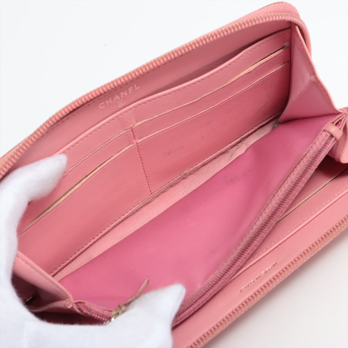 Chanel Camelia Round Wallet Pink Silver Gold 17th