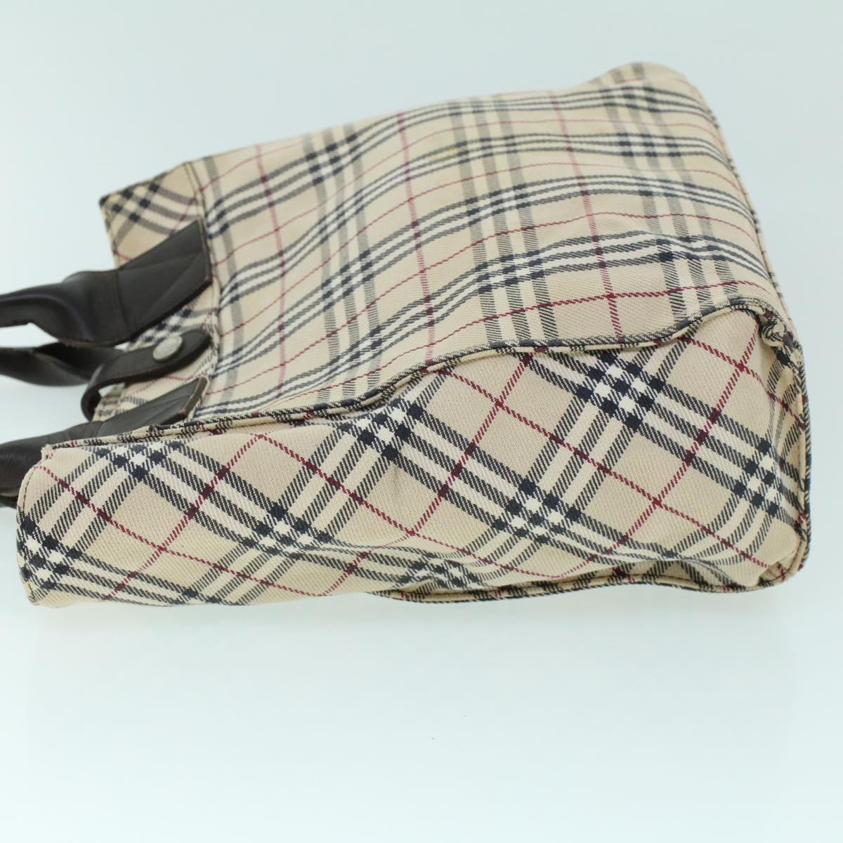BURBERRY Nova Check Blue Label Hand Bag Canvas Leather Beige Brown Auth 53790