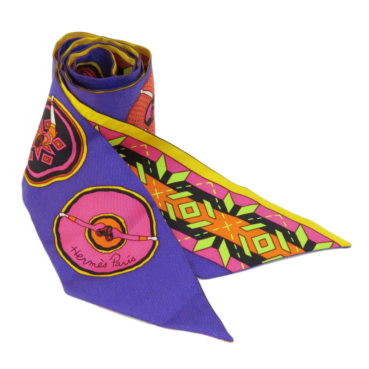 HERMES scarf silk purple Twilly Women d