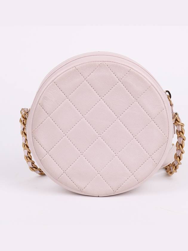 CC gold plated light pink small round chain bag AS1898 Chanel