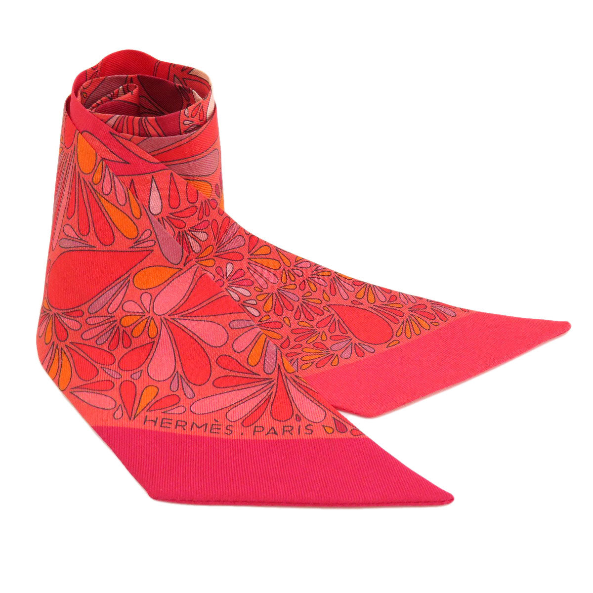 HERMES scarf silk Red Twilly Women d