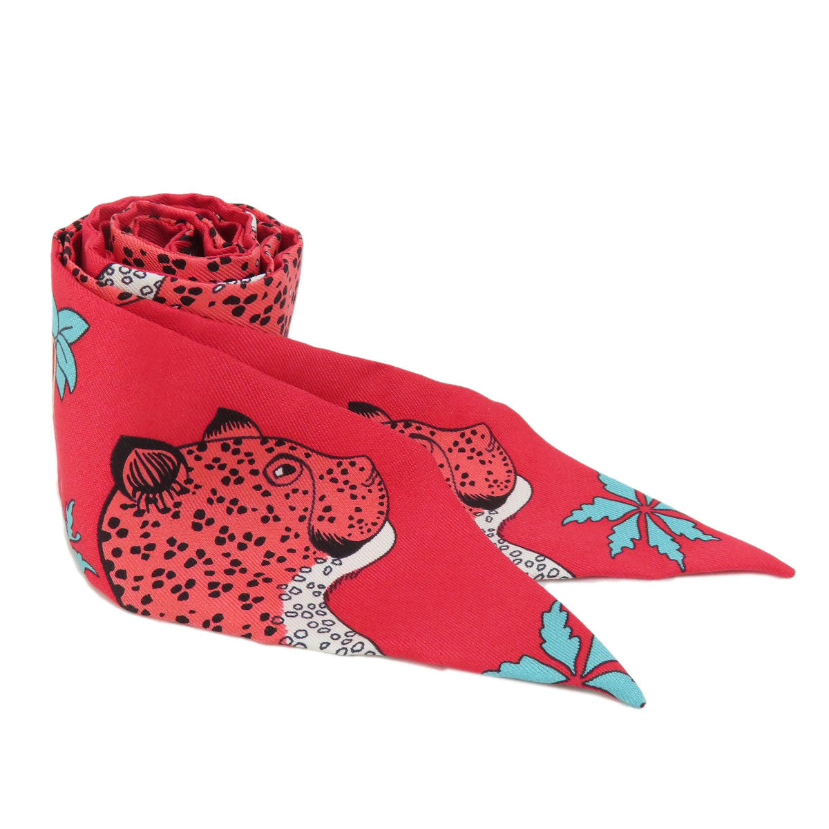 HERMES scarf silk Red Twilly Women d