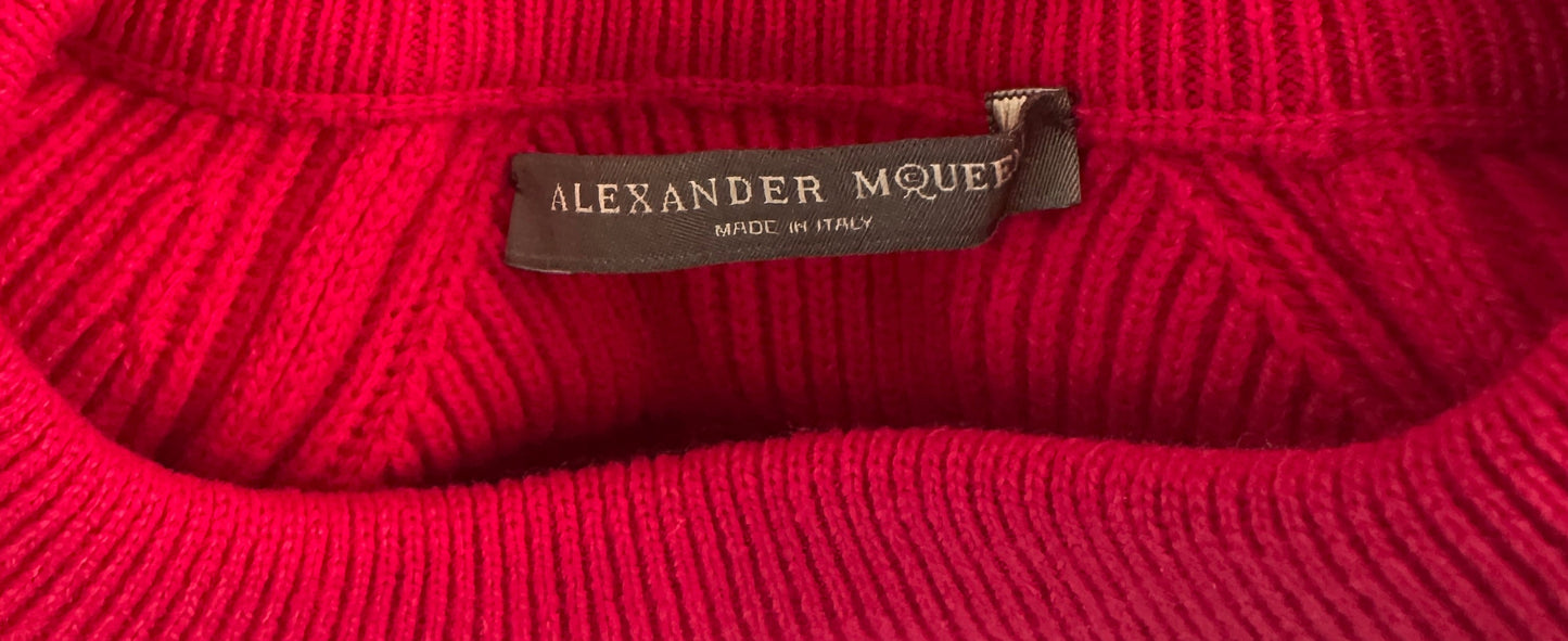 Alexander McQueen Pink Pull Over Knitted Short Sleeve Jumper Size XS (UK 4)