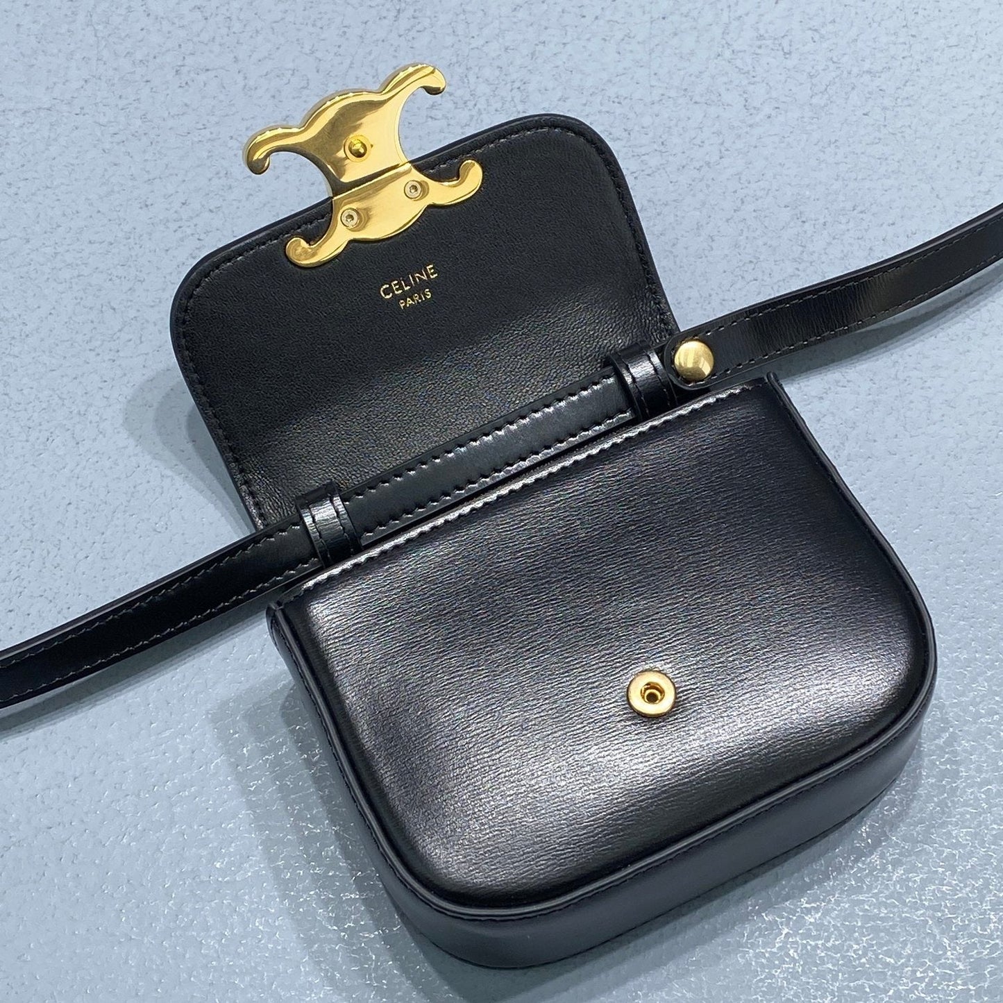Top Quality Teen Triomphe Bag Black For Women 7in/19cm 188423BF4.38NO